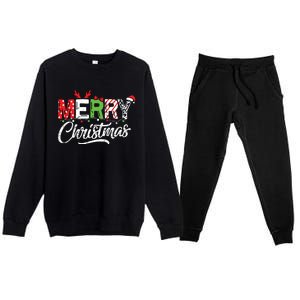 Cute Merry Christmas Matching Family Christmas Premium Crewneck Sweatsuit Set