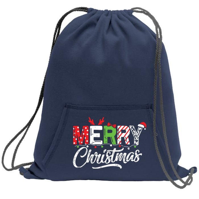 Cute Merry Christmas Matching Family Christmas Sweatshirt Cinch Pack Bag