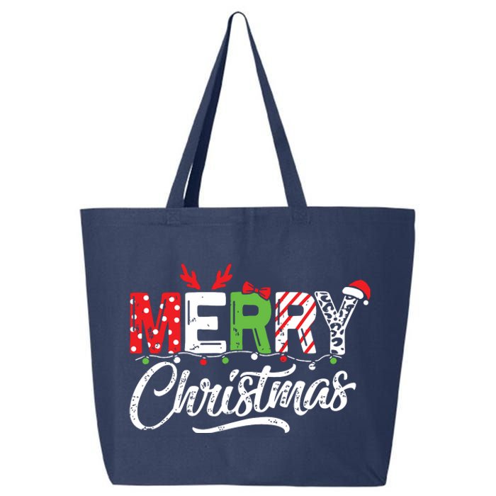 Cute Merry Christmas Matching Family Christmas 25L Jumbo Tote