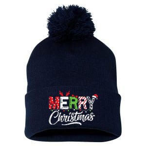 Cute Merry Christmas Matching Family Christmas Pom Pom 12in Knit Beanie