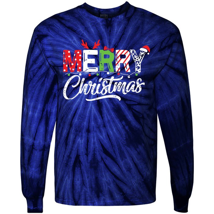 Cute Merry Christmas Matching Family Christmas Tie-Dye Long Sleeve Shirt