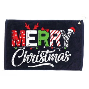 Cute Merry Christmas Matching Family Christmas Grommeted Golf Towel