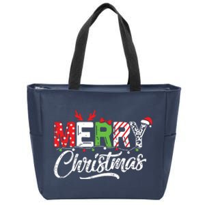 Cute Merry Christmas Matching Family Christmas Zip Tote Bag