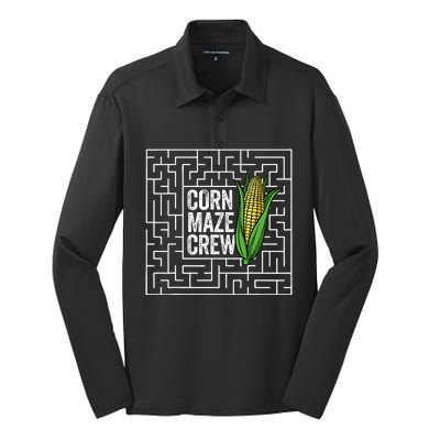 Corn Maze Crew Corn Maze Funny Halloween Corn Maze Silk Touch Performance Long Sleeve Polo