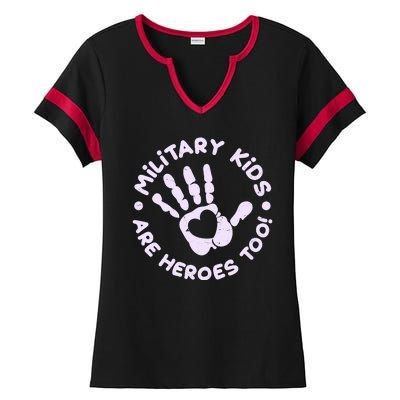 Cute Military Children Are Heroes Too Ladies Halftime Notch Neck Tee