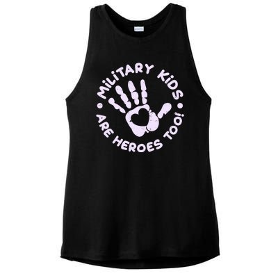 Cute Military Children Are Heroes Too Ladies PosiCharge Tri-Blend Wicking Tank