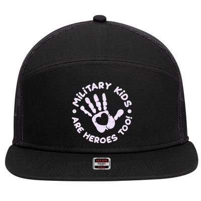 Cute Military Children Are Heroes Too 7 Panel Mesh Trucker Snapback Hat