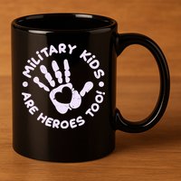 Cute Military Children Are Heroes Too 11oz C Handle Ceramic Mug