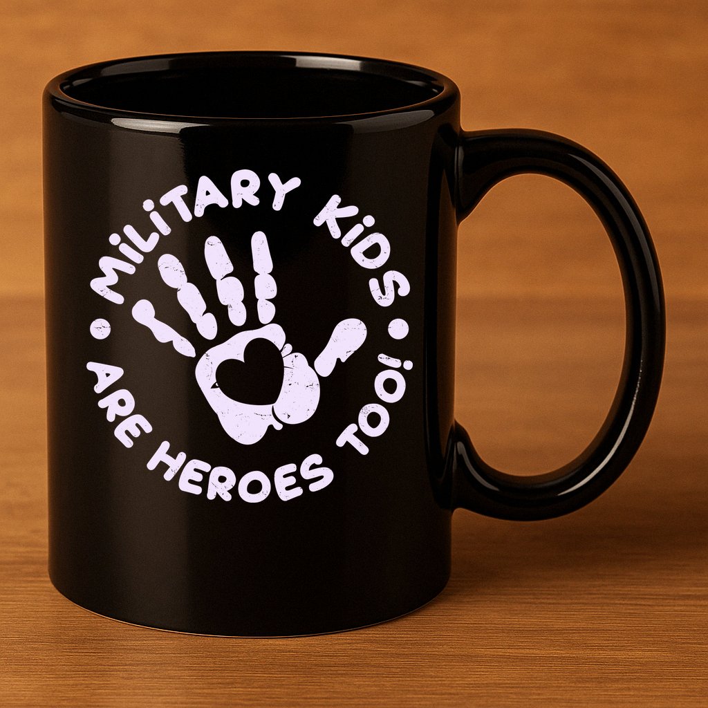 Cute Military Children Are Heroes Too 11oz C Handle Ceramic Mug