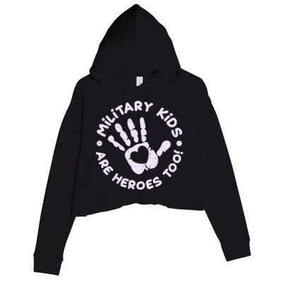 Cute Military Children Are Heroes Too Crop Fleece Hoodie