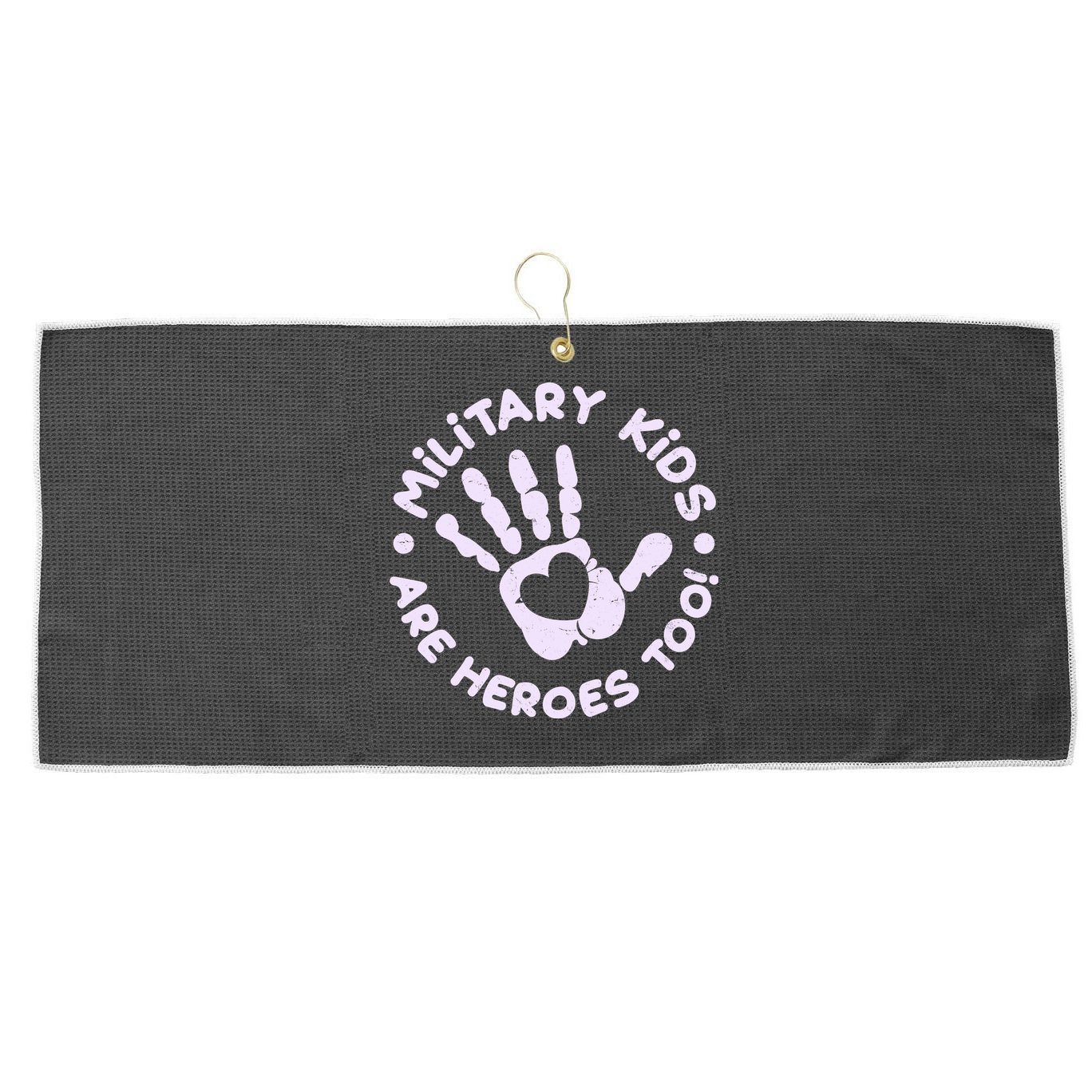 Cute Military Children Are Heroes Too Large Microfiber Waffle Golf Towel