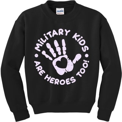 Cute Military Children Are Heroes Too Kids Sweatshirt