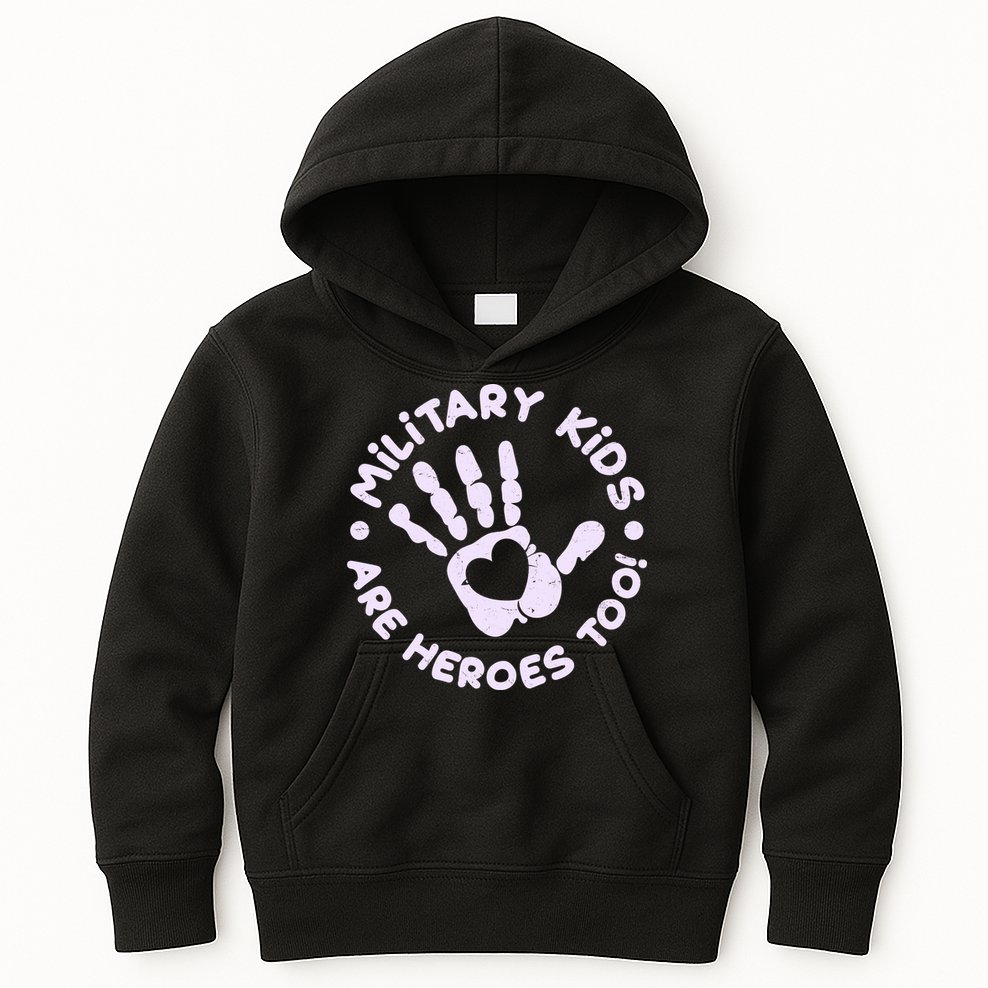 Cute Military Children Are Heroes Too Kids Hoodie