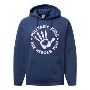 Cute Military Children Are Heroes Too Performance Fleece Hoodie