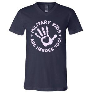 Cute Military Children Are Heroes Too V-Neck T-Shirt