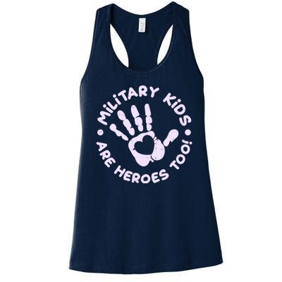 Cute Military Children Are Heroes Too Women's Racerback Tank