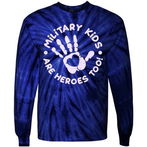 Cute Military Children Are Heroes Too Tie-Dye Long Sleeve Shirt