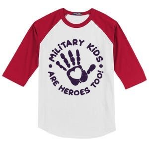 Cute Military Children Are Heroes Too Kids Colorblock Raglan Jersey