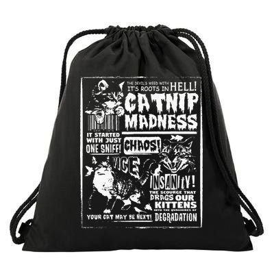 Catnip Madness Cute Kitten Cat Lover Gift For Cat Owners Drawstring Bag
