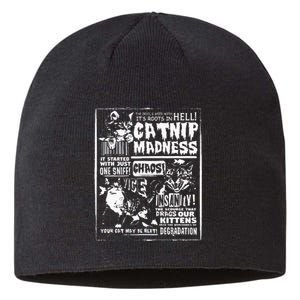 Catnip Madness Cute Kitten Cat Lover Gift For Cat Owners Sustainable Beanie