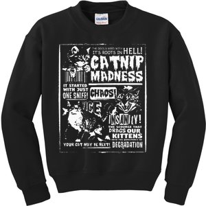 Catnip Madness Cute Kitten Cat Lover Gift For Cat Owners Kids Sweatshirt