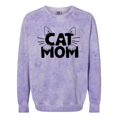 Cat Mom Colorblast Crewneck Sweatshirt