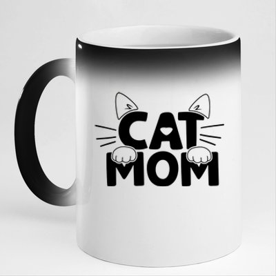 Cat Mom 11oz Black Color Changing Mug