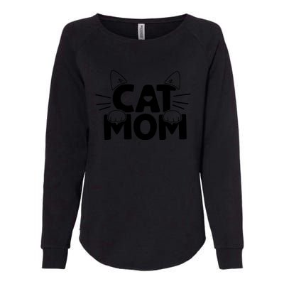 Cat Mom Womens California Wash Sweatshirt