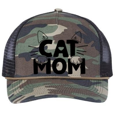 Cat Mom Retro Rope Trucker Hat Cap