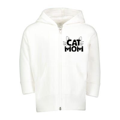 Cat Mom Toddler Zip Fleece Hoodie