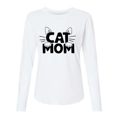 Cat Mom Womens Cotton Relaxed Long Sleeve T-Shirt