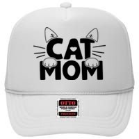 Cat Mom High Crown Mesh Back Trucker Hat