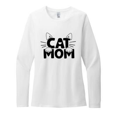 Cat Mom Womens CVC Long Sleeve Shirt