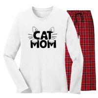 Cat Mom Women's Long Sleeve Flannel Pajama Set 