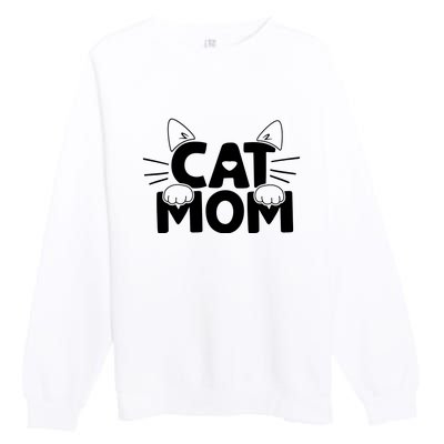 Cat Mom Premium Crewneck Sweatshirt