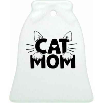 Cat Mom Ceramic Bell Ornament