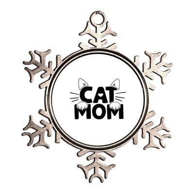 Cat Mom Metallic Star Ornament