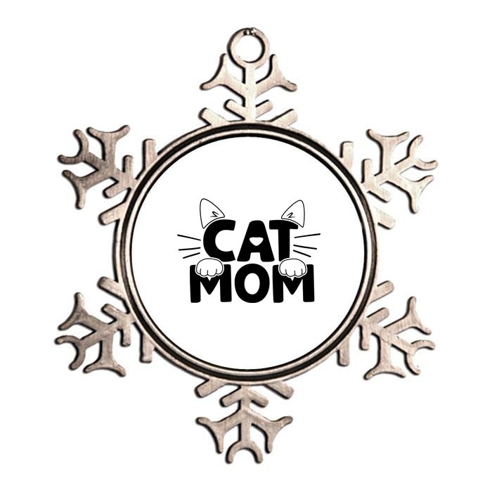 Cat Mom Metallic Star Ornament