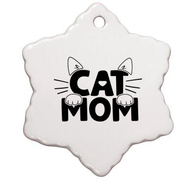 Cat Mom Ceramic Star Ornament