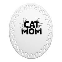 Cat Mom Ceramic Oval Ornament