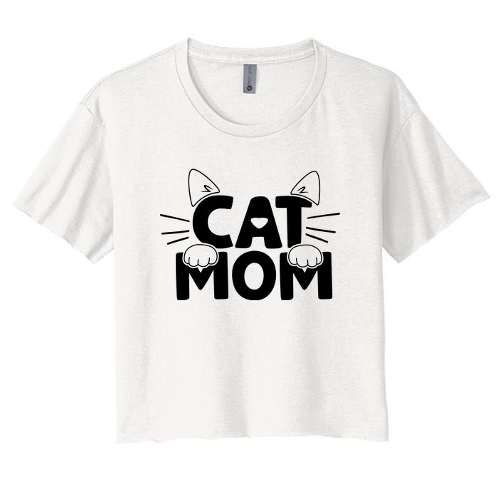 Cat Mom Women's Crop Top Tee