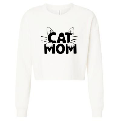 Cat Mom Cropped Pullover Crew