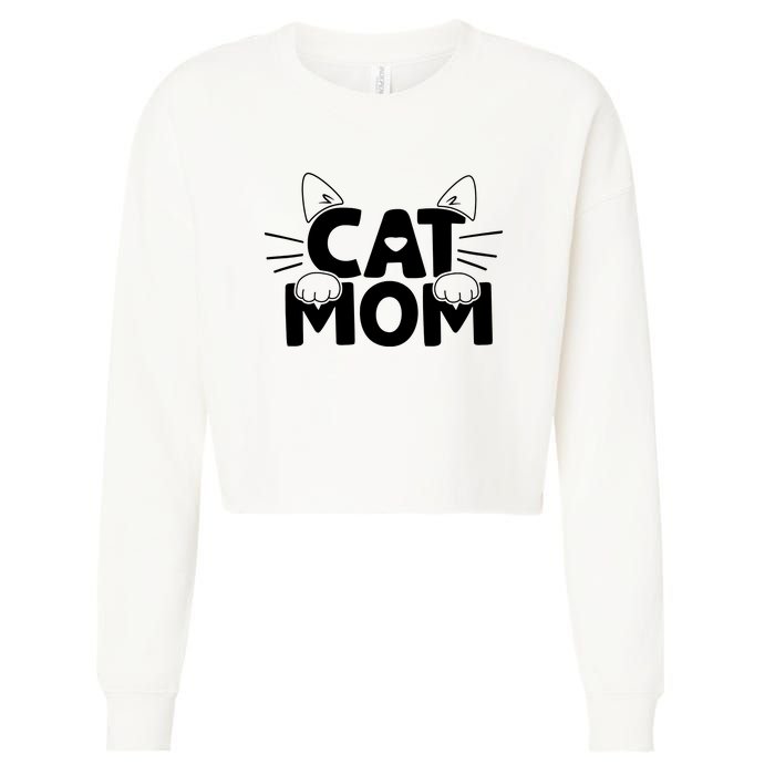 Cat Mom Cropped Pullover Crew