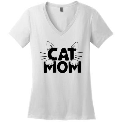 Cat Mom Women's V-Neck T-Shirt