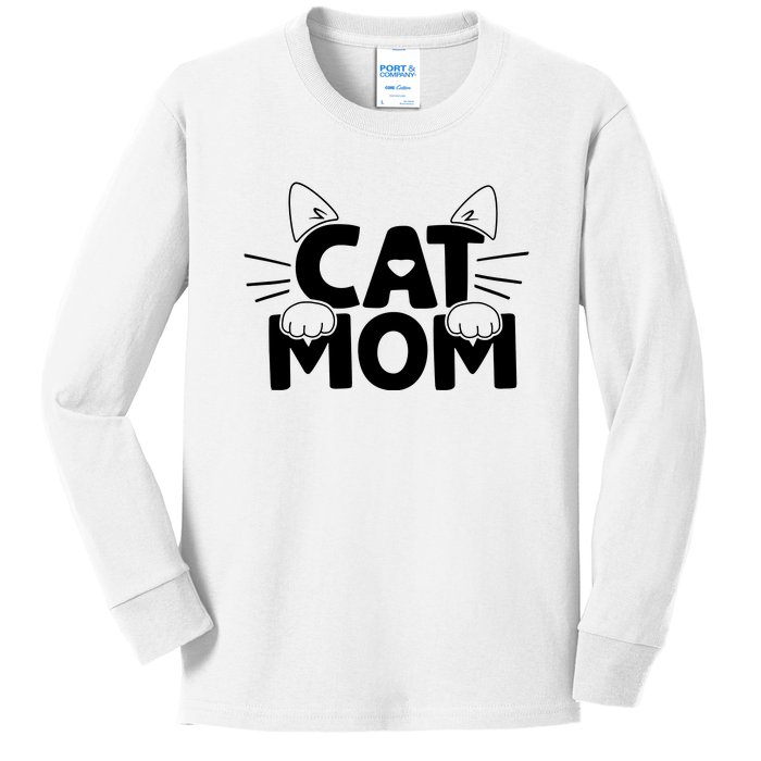 Cat Mom Kids Long Sleeve Shirt