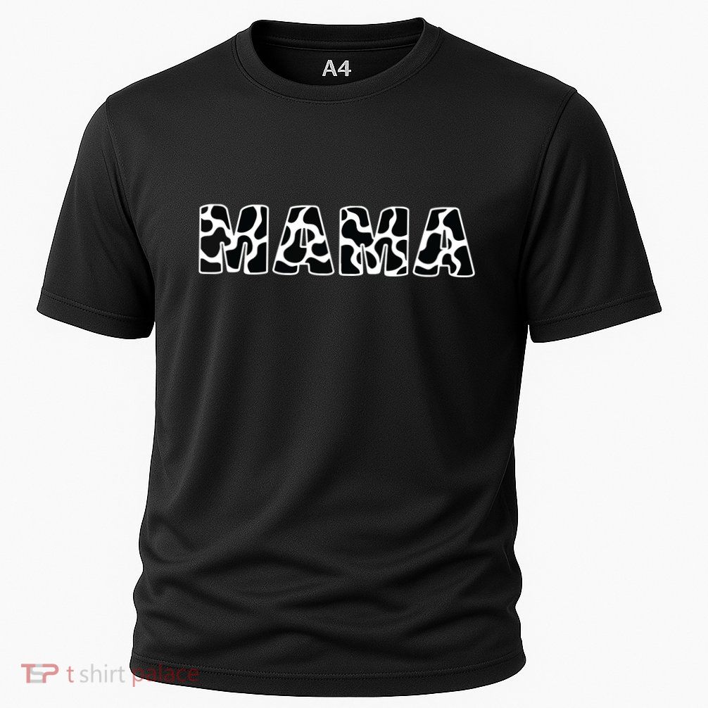 Cute Mama Cow Print Black White Mother Animal Pattern Performance Shirt