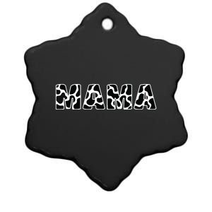 Cute Mama Cow Print Black White Mother Animal Pattern Ceramic Star Ornament