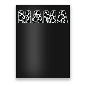 Cute Mama Cow Print Black White Mother Animal Pattern Poster