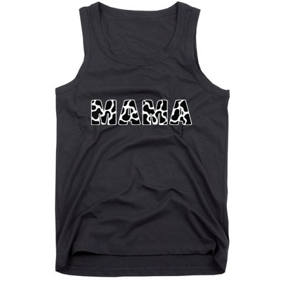 Cute Mama Cow Print Black White Mother Animal Pattern Tank Top