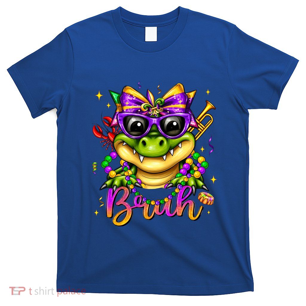 Cute Mardigator Costume Alligator Mardi Gras Bows Gift T-Shirt